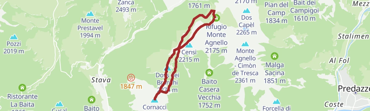 Route map: Tour of Monte Cornon